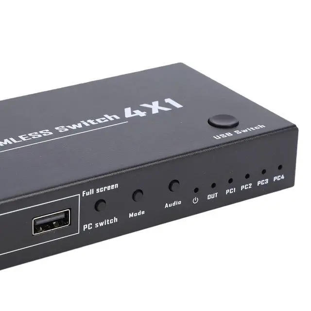 Alt view image 7 of 7 - KVM 8K 60Hz 4 Port USB, HDMI Multimedia Interface KVM Switches for 4 PC Sharing Keyboard Mouse