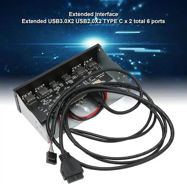 Alt view image 5 of 7 - USB3.1 Front Panel Adapter with GL3523 Chip, High Speed 5Gbps, 6 Ports Including Type C, Easy Installation for Desktop Computers