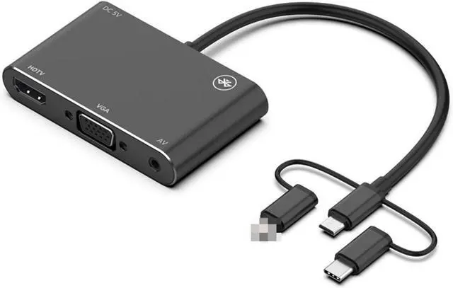 Main image of VGA HDMI-Compatible Adapter USB Type C/Micro to 4K TV Projector Monitor HDTV Conventer Compatible with All Mobile Phone Devices 8Pin
