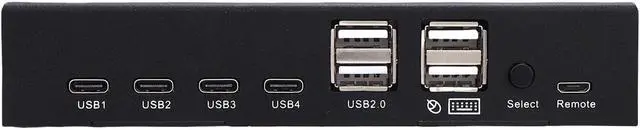 Alt view image 7 of 7 - 4K KVM Switch, 4 Port USB HD Multimedia Switcher Support 4K@60Hz HDR HDCP2.2 3D, with IR Remote Control, for PC Laptop