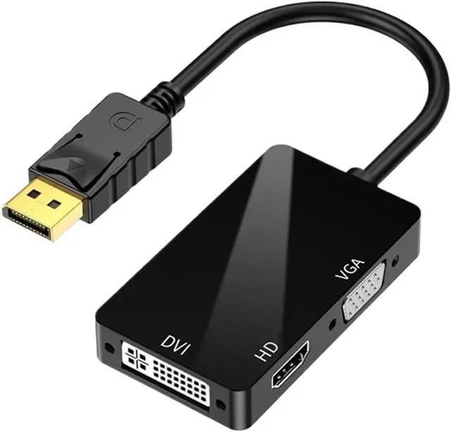Alt view image 2 of 6 - DP to HDMI DVI 3-in-1 Adapter Cable DP -to-Three Video Converter Supports 1080P, Suitable for Pro Air A