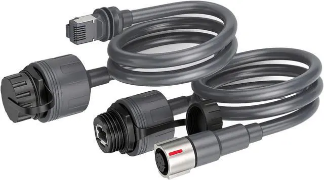 Alt view image 7 of 7 - WALFRONT Ethernet Adapter, SPX Male to RJ45 Female Cable 0., with IP68 Kit for Gen 3 Rectangular Satellite Device