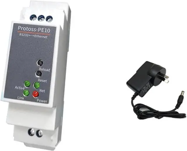 Main image of DIN-Rail Serial Port RS232 to Ethernet Converter Device Server Protoss-PE10 Support Modbus MQTT(PE10-M AU Adapter)