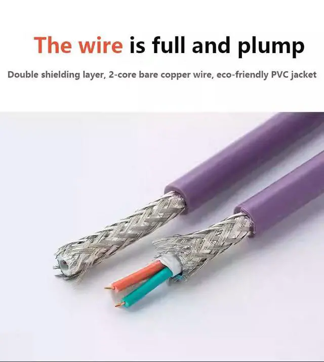 Alt view image 3 of 5 - Profibus DP Bus Cable 6XV1830-3EH10 6XV1830-0EH10 2-core RS485 Shielded Multi-Stranded Wire (30 Meters, Purple)