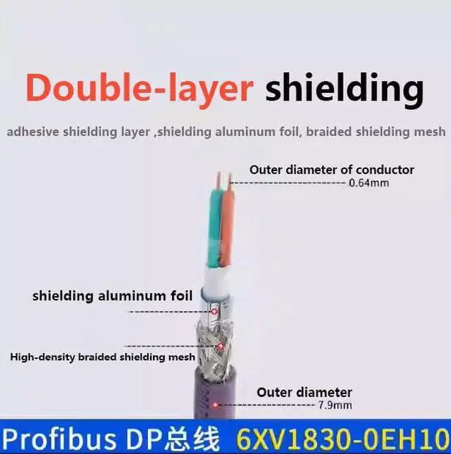 Alt view image 5 of 5 - Profibus DP Bus Cable 6XV1830-3EH10 6XV1830-0EH10 2-core RS485 Shielded Multi-Stranded Wire (30 Meters, Purple)