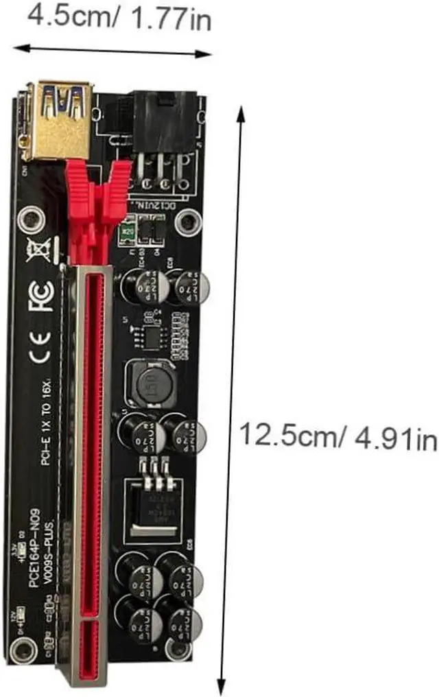 Alt view image 2 of 7 - 6sets Pin Pci-e Riser Card Extension Adapter for Gpu Pci Express Riser Cable Fixed Buckle Graphics Card Support USB to