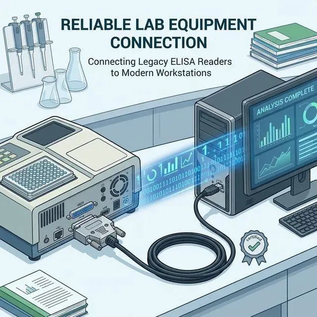 Alt view image 5 of 7 - USB to DB25 Female Cable FT232RL RS232 Serial Cable for BIO-TEK Microplate Reader PN75053, 6ft Industrial Shielded Data Cable