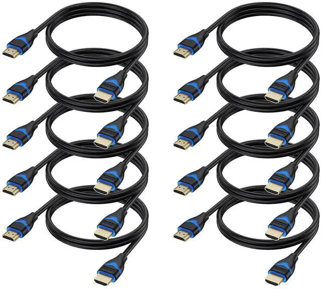 Main image of 4K HDMI Cables 3FT 10-Pack, HDMI to HDMI Cable 3 Foot High Speed HDMI Cord 2.0(4K@60Hz, 2K@144Hz,1080P@120Hz, 18Gbps, HDR, 3D, HDCP 2.2, ARC) for HDTV, Switch, PS4/PS5, Xbox, Blu-ray, Monitor