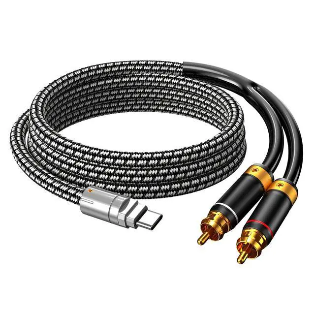 Alt view image 2 of 6 - USB C to 2 RCA Audio Cable 9.8FT, Audiophile USB Type C to 2RCA Male Jack Plug Y Adapter Cord Compatible with iPad Pro,MacBook,Home Theater,DVD,Amplifier,Car Stereo