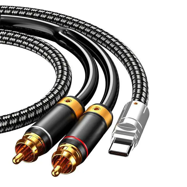 Alt view image 3 of 6 - USB C to 2 RCA Audio Cable 9.8FT, Audiophile USB Type C to 2RCA Male Jack Plug Y Adapter Cord Compatible with iPad Pro,MacBook,Home Theater,DVD,Amplifier,Car Stereo