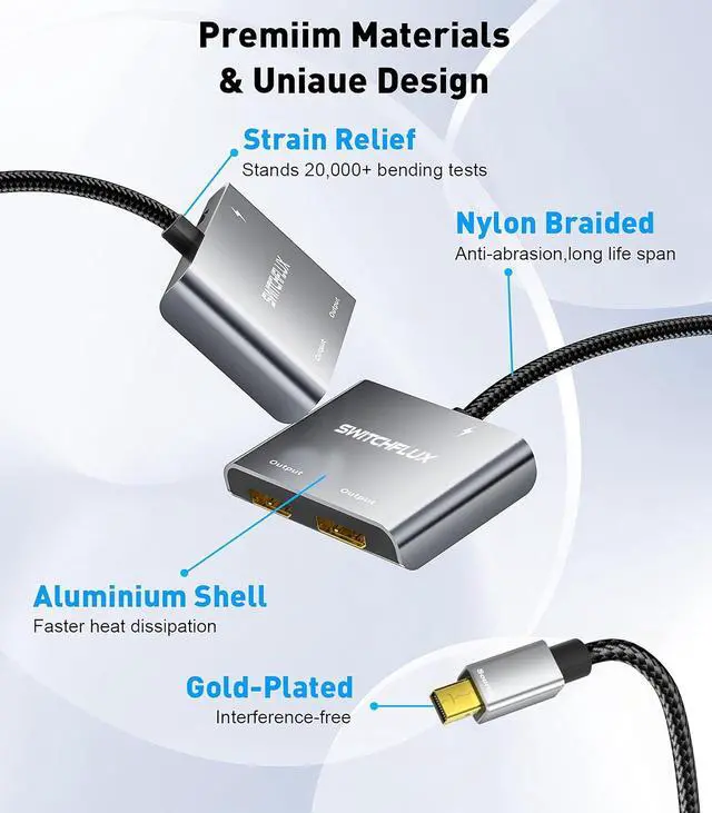 Alt view image 6 of 7 - Mini DisplayPort to Dual DisplayPort MST Hub, Mini DP 1.2 to 2X DP 4K@60Hz Splitter Adapter, Thunderbolt 2 Extended Dual Monitor Support for Windows PC, MacBook, Surface