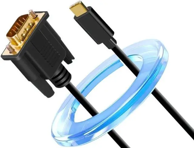 Alt view image 3 of 4 - 1080P USB C to VGA Cable 1.8M Type C 3.1 VGA Converter Adapter Gold-Plated Video M>oni>tor Cable(Type-C to VGA)