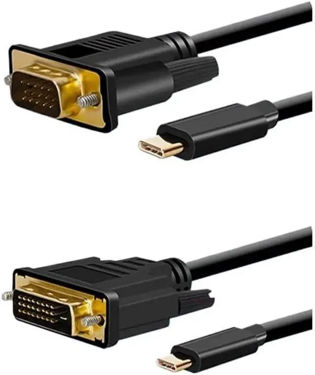 Alt view image 4 of 4 - 1080P USB C to VGA Cable 1.8M Type C 3.1 VGA Converter Adapter Gold-Plated Video M>oni>tor Cable(Type-C to VGA)