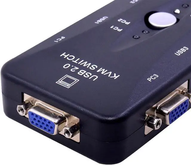Alt view image 4 of 6 - 30pcs 4 Port USB 2.0 KVM VGA/SVGA Switch Switcher Manually for Keyboard Mouse Monitor Adapter 4 Computers Use 1 Monitor