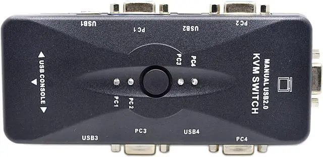 Alt view image 6 of 6 - 30pcs 4 Port USB 2.0 KVM VGA/SVGA Switch Switcher Manually for Keyboard Mouse Monitor Adapter 4 Computers Use 1 Monitor