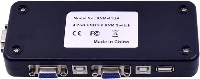 Alt view image 5 of 6 - 30pcs 4 Port USB 2.0 KVM VGA/SVGA Switch Switcher Manually for Keyboard Mouse Monitor Adapter 4 Computers Use 1 Monitor