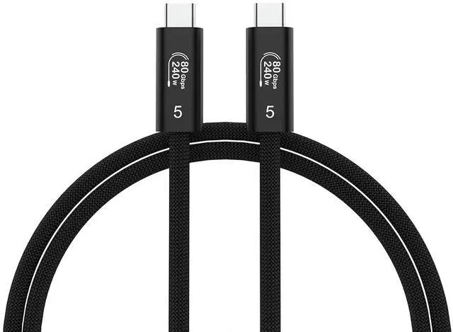 Main image of 80Gbps USB4 Cable for Thunderbolt 5, 9.8FT USB C to USB C Braided Cable, 240W PD3.1 Fast Charging, Up to 120Gbps Bandwidth, 16K/8K Display, Compatible with Thunderbolt 4/3, MacBook, SSD, Monitor, eGPU
