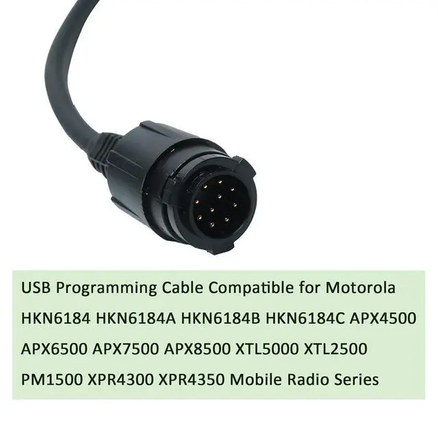 Alt view image 2 of 6 - HKN6184 USB Programming Cable Compatible with Motorola HKN6184A HKN6184B HKN6184C APX4500 APX6500 APX7500 APX8500 XTL5000 XTL2500 XTL1500 PM1500 XPR4550 XPR4300 XPR4350 DGM4100+ Mobile Radio