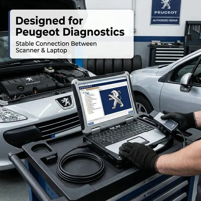 Alt view image 3 of 4 - USB to VGA 15-Pin Male Cable for Peugeot Diagnostic, 1.8m PC Link