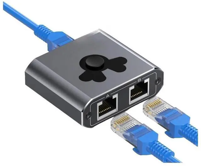 Main image of Network Switch, Two-in and one-Out Gigabit Network Cable, Internal and External Converter, RJ45 Interface