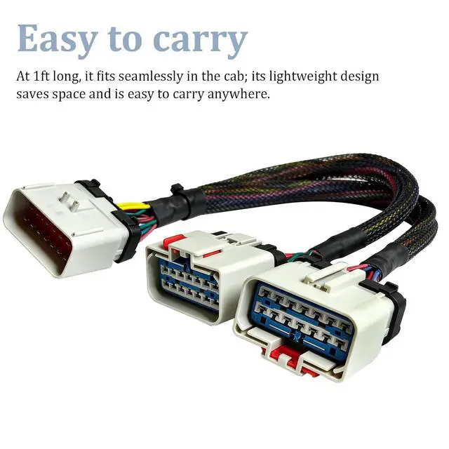 Alt view image 3 of 6 - RP1226 14Pin Male to Female Y Splitter Cable for Heavy Duty Truck ELD & Diagnostic Tool Simultaneous Connection