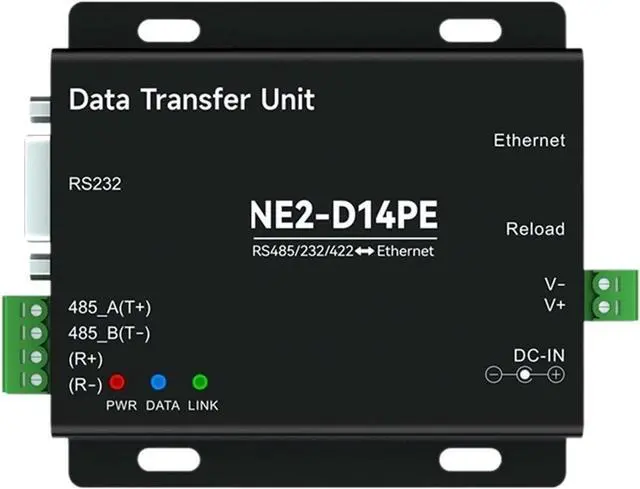 Main image of RS485/RS232/RS422 to Ethernet Serial Server Modbus Gateway POE Power Supply MQTT NE2-D14PE Power and Signal Isolation
