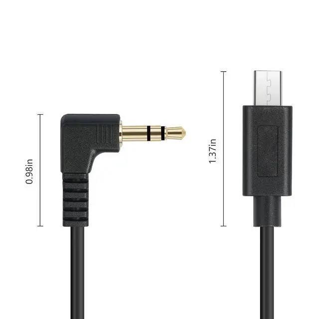 Alt view image 6 of 6 - 2Pack 1FT USB Micro 15pin to Right Angle 3.5mm timecode Cable;Camera timecode Cable for Sony FX3 FX-30 A7M3 A7M4 A7S2 A7S3