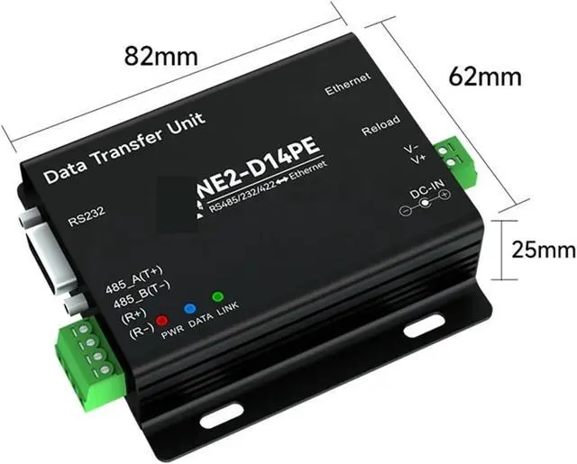 Alt view image 2 of 5 - RS485/RS232/RS422 to Ethernet Serial Server Modbus Gateway POE Power Supply MQTT NE2-D14PE Power and Signal Isolation