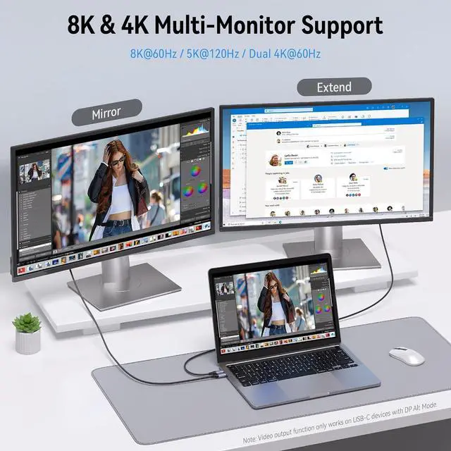 Alt view image 2 of 7 - USB 4 for Thunderbolt 4 iPad Pro 240W Charging Cable 3.3FT 2-Pack, 40Gbps Data Transfer 8K Video, Compatible with iPad Pro 12.9/11inch, MacBook Pro/Air, iPhone 15 Pro Max, Mac Studio M1 Max