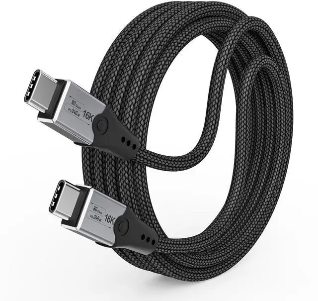 Main image of 6.6ft USB-C to USB-C Monitor Cable - 80Gbps Data Transfer, Dual 8K HD Display, 240W Charging, Compatible with Thunderbolt 5/4/3