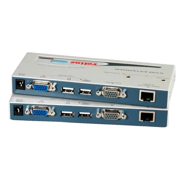 Main image of ROLINE Smart KVM Extender, USB - KVM switches (USB, 1024 x 768 pixels, metal, 20 x 156 x 65 mm)