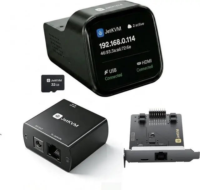 Main image of JetKVM Ultimate Remote Control Bundle: Over-IP KVM + ATX DC Power Control Full Remote Access & Power Management for Any PC, Server, Mini PC, NAS, or DC Device, 1080P@60FPS Low-Latency, O
