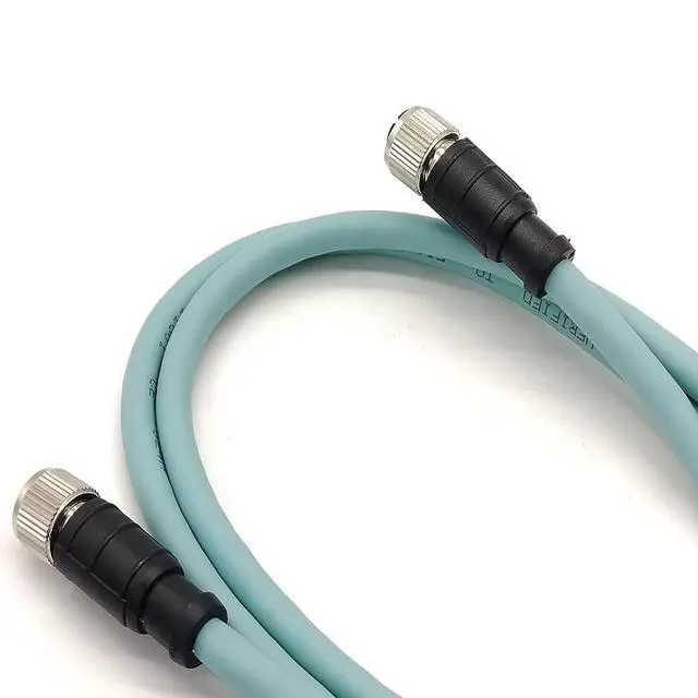 Alt view image 4 of 7 - M12 8 Pin X-Code Female to Female High Flex Cat7 Industrial Ethernet PVC Cable 1M