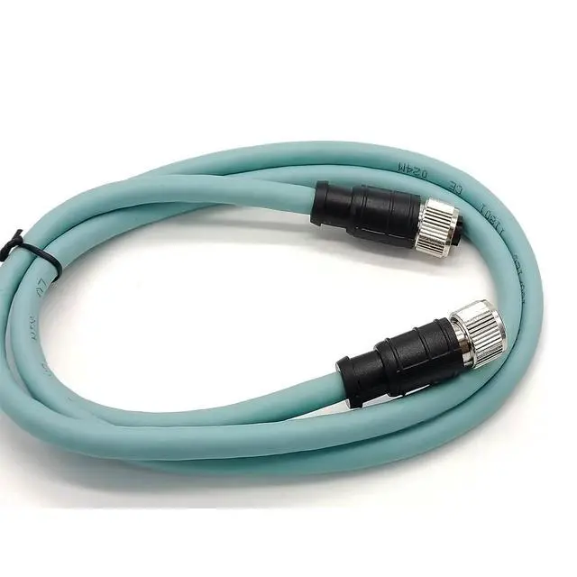 Alt view image 5 of 7 - M12 8 Pin X-Code Female to Female High Flex Cat7 Industrial Ethernet PVC Cable 1M