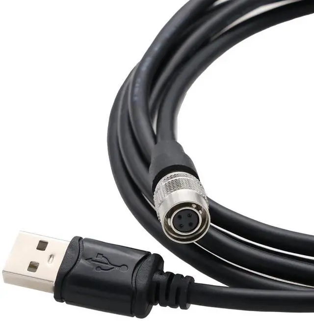 Alt view image 2 of 3 - Data Cable for Itron Mobile Collector to Computer, Hirose 4-pin Female to USB Type-A, 5.9ft