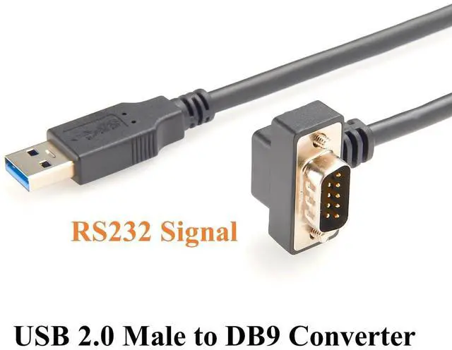 Alt view image 6 of 7 - 90 Degree Low Profile USB 2.0 to DB9 RS232 Serial Converter Cable with FTDI FT232RNL Slim Compact DB9 Male to USB Male COM Port Connector for Windows XP/7/8/10/11/Vista Linux (4Pin Up, 1M/3.28FT)