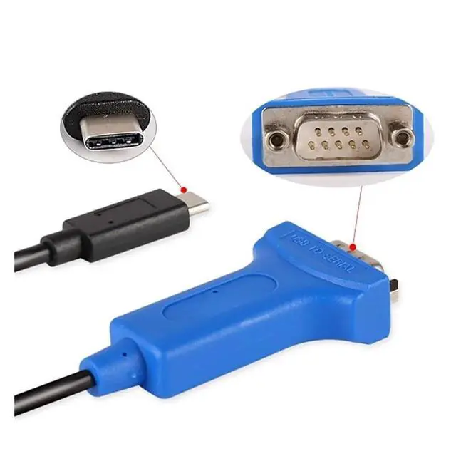 Alt view image 3 of 5 - Type/C USB-C to RS232 Serial Converter Adapter Cable win10 Type c to db9 COM Converter