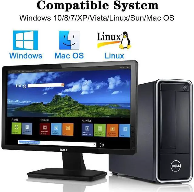 Alt view image 4 of 6 - USB VGA KVM Switch with Cables, 2 Computers 1 Monitor Switch, 2 Port USB VGA KVM Switch Box 2 Computers Sharing 1 Monitor and 3 USB Devices, Keyboard, Mouse, Scanner, Printer