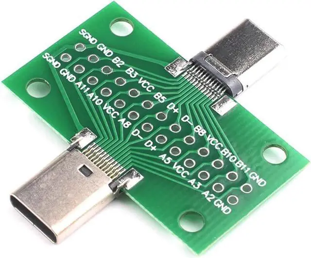 Main image of Male to Female USB 3.1 Test PCB Board Adapter 24P 2.54mm Connector Socket for Data Line Wire Cable Transfer(Male Female,10 Pcs)