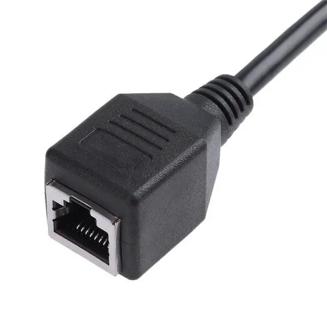 Alt view image 4 of 6 - Rj45 Male to 2 Female Converter Adapter Ethernet LAN Network Connector Extension Splitter Cable for Pc Tv