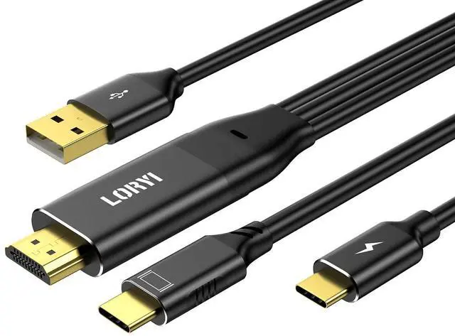 Main image of HDMI to Type-C Cable Black,4K@60Hz, 8.2ft, USB-C Powered, HDMI to USB Type-C, for Xreal Nreal Air, Mobile Monitors, XREAL Beam, Touch Functionality,Switch, Steam Deck,PS5Studio Display