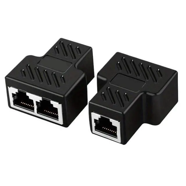Alt view image 2 of 6 - RJ45 1 to 2 LAN Ethernet Network Cable Female Splitter Adapter Connector Port Coupler Extender