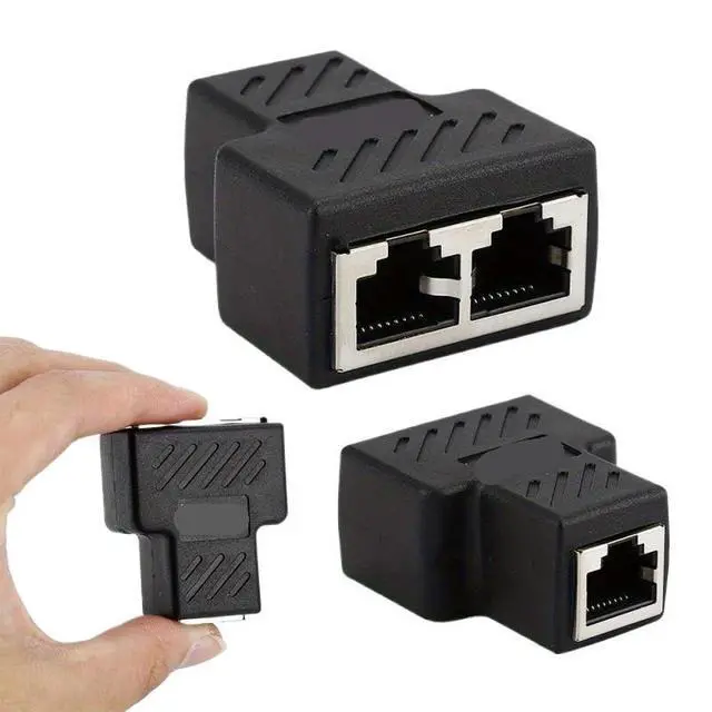 Alt view image 3 of 6 - RJ45 1 to 2 LAN Ethernet Network Cable Female Splitter Adapter Connector Port Coupler Extender