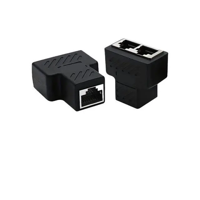 Alt view image 6 of 6 - RJ45 1 to 2 LAN Ethernet Network Cable Female Splitter Adapter Connector Port Coupler Extender