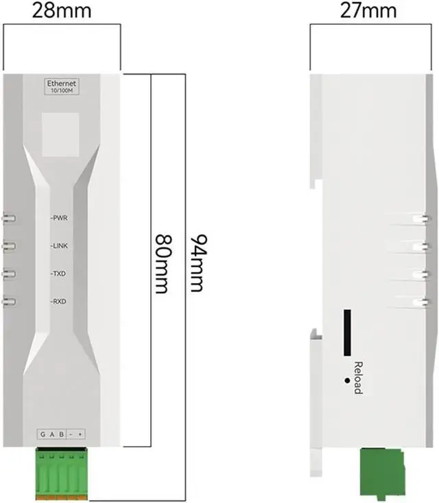 Alt view image 2 of 4 - RS485 to Ethernet Serial Server DC 8-28V NE2-D11 Ultra Small Volume MQTT IOT Communication ModBus Gateway TCP/IP to RTU