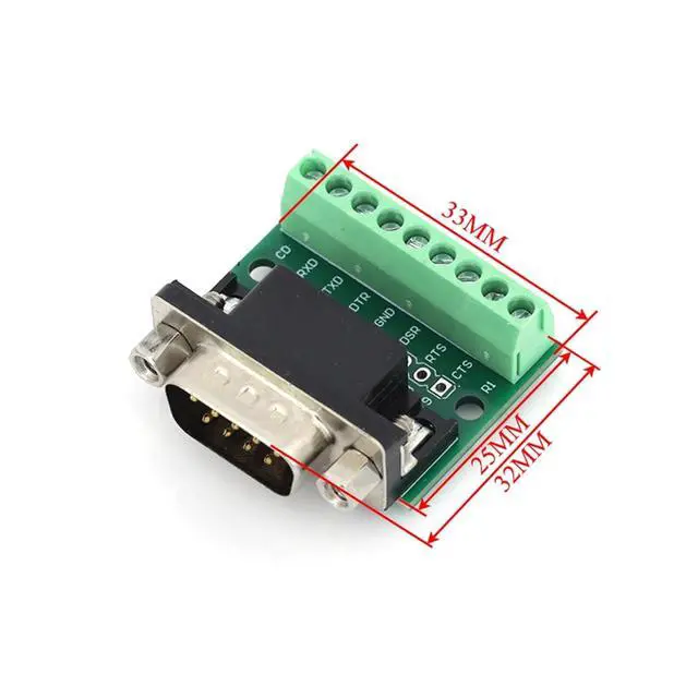 Alt view image 6 of 7 - 1/5/10Pcs Javino DB9 Male Female Adapter Signals Terminal Module RS232 RS485 Serial to 9-Pin 9-Hole Connector(Male,5 Pcs)