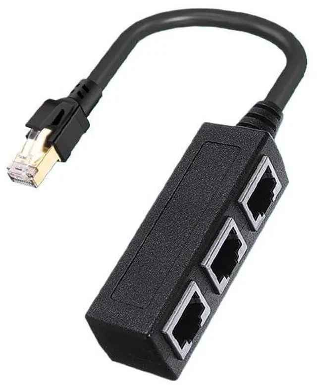 Alt view image 2 of 5 - 1 to 3 Port RJ45 Ethernet Splitter Cable Portable LAN Ethernet Cable Connector 1 Male to 3 Female Network Adapter for Cat 8/Cat7