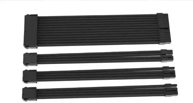 Alt view image 2 of 5 - KUNSR PC Power Supply Sleeved Cable Extension 30CM 24Pin PCIE GPU 8Pin CPU Extensions with Cable Combs Set(White)