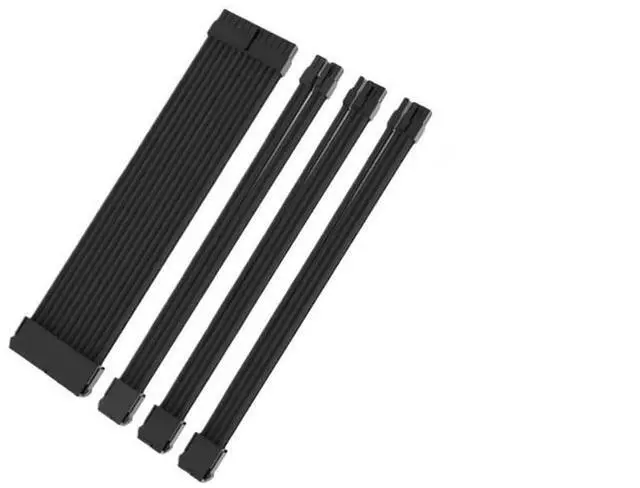 Alt view image 4 of 5 - KUNSR PC Power Supply Sleeved Cable Extension 30CM 24Pin PCIE GPU 8Pin CPU Extensions with Cable Combs Set(White)