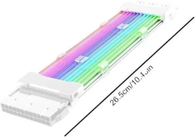 Alt view image 4 of 4 - KUNSR ARGB PSU Power Supply Extension Cable 24 Pin Motherboard Extension Cable Graphics Card 8-Pin 6+2Pin RGB Glow Extension Cable(24pin Black)